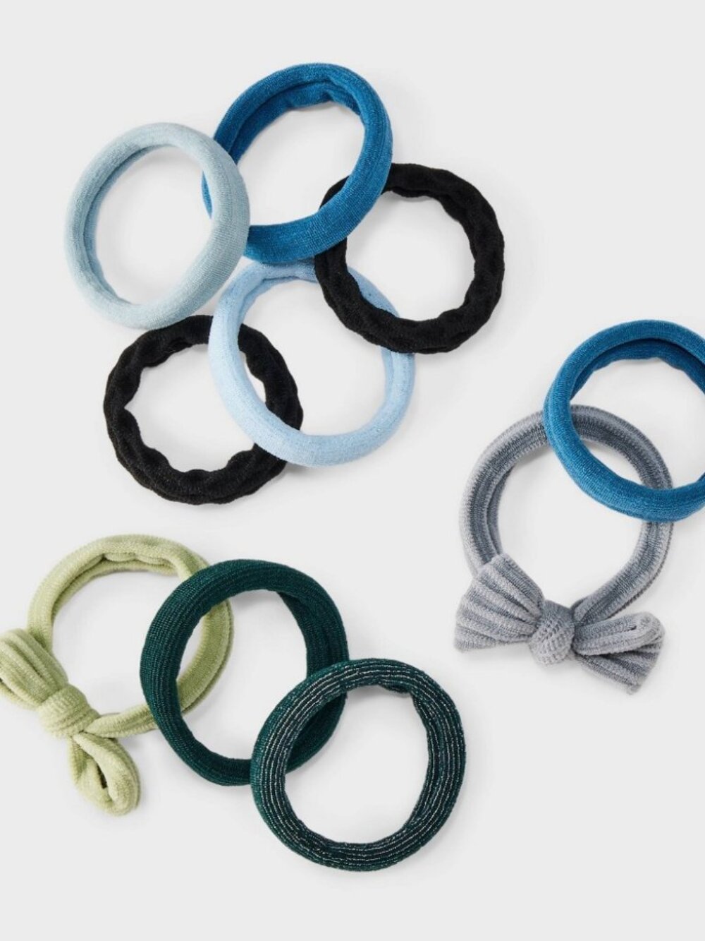 Pony Holder Bow Hair Elastic Set 10pc - a New Day™ Blue/Black